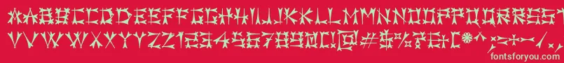 フォントCarbol – 赤い背景に緑の文字