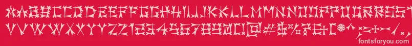 フォントCarbol – 赤い背景にピンクのフォント