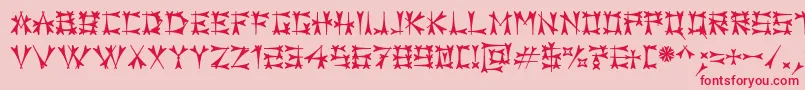 フォントCarbol – ピンクの背景に赤い文字