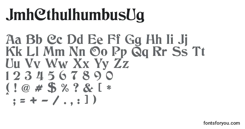 A fonte JmhCthulhumbusUg – alfabeto, números, caracteres especiais