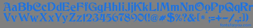 JmhCthulhumbusUg Font – Blue Fonts on Gray Background