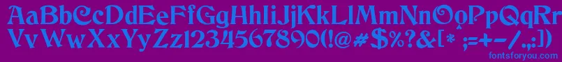 JmhCthulhumbusUg Font – Blue Fonts on Purple Background