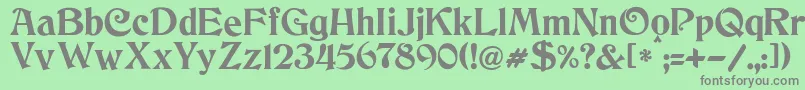 フォントJmhCthulhumbusUg – 緑の背景に灰色の文字