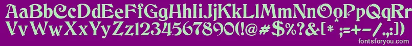 JmhCthulhumbusUg Font – Green Fonts on Purple Background