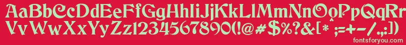 フォントJmhCthulhumbusUg – 赤い背景に緑の文字