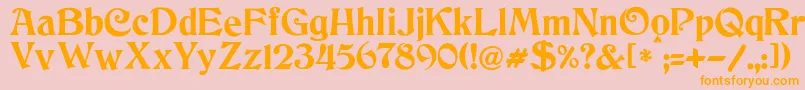 JmhCthulhumbusUg-Schriftart – Orangefarbene Schriften auf rosa Hintergrund