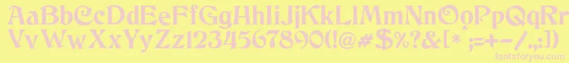 JmhCthulhumbusUg Font – Pink Fonts on Yellow Background