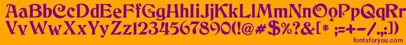 JmhCthulhumbusUg-Schriftart – Violette Schriften auf orangefarbenem Hintergrund