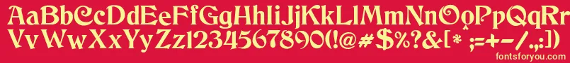 JmhCthulhumbusUg Font – Yellow Fonts on Red Background