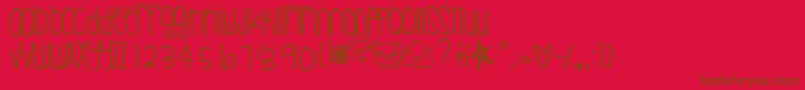 Digitallove Font – Brown Fonts on Red Background