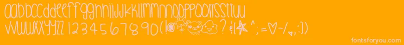 Digitallove Font – Pink Fonts on Orange Background