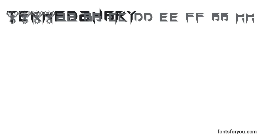 Schriftart TekHedAngry – Alphabet, Zahlen, spezielle Symbole