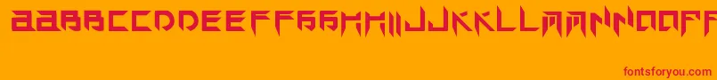 フォントTekHedAngry – オレンジの背景に赤い文字