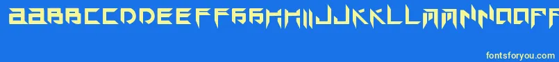 TekHedAngry Font – Yellow Fonts on Blue Background