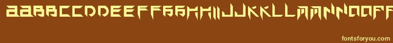 TekHedAngry Font – Yellow Fonts on Brown Background