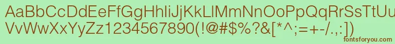 Helioslight Font – Brown Fonts on Green Background
