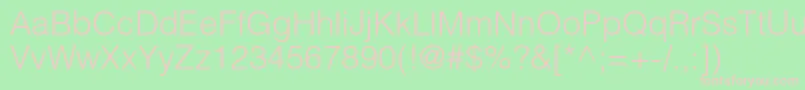 Helioslight Font – Pink Fonts on Green Background