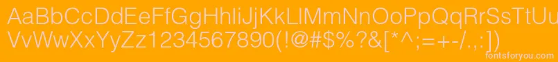 Helioslight Font – Pink Fonts on Orange Background