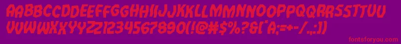 フォントVampirebridestagital – 紫の背景に赤い文字