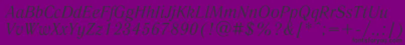 LiteraturnayaItalic Font – Black Fonts on Purple Background