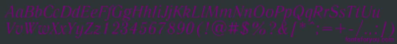 フォントLiteraturnayaItalic – 黒い背景に紫のフォント