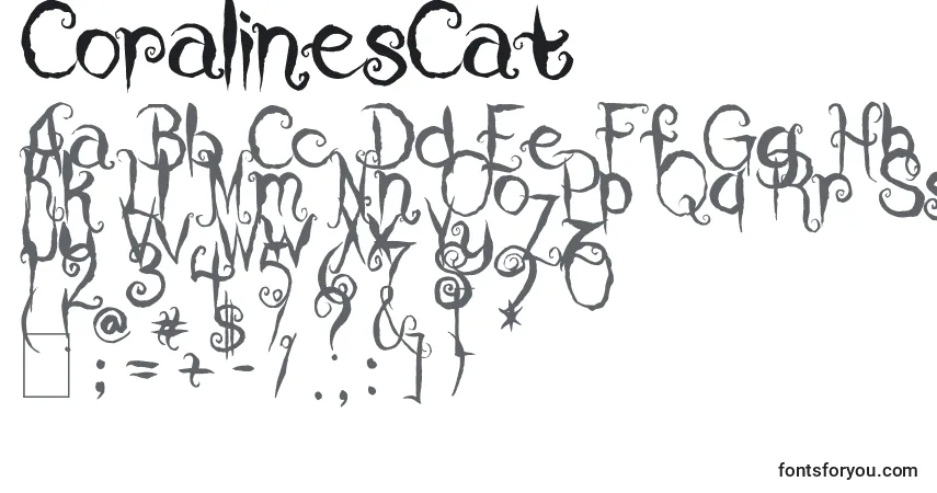 Шрифт CoralinesCat – алфавит, цифры, специальные символы