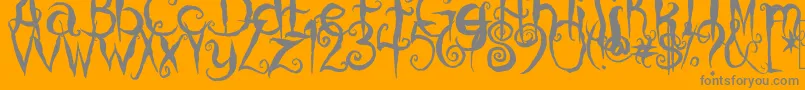 CoralinesCat Font – Gray Fonts on Orange Background