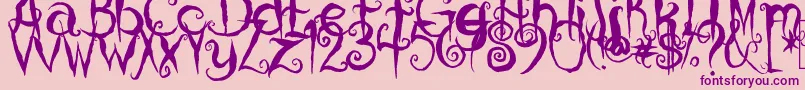 CoralinesCat Font – Purple Fonts on Pink Background