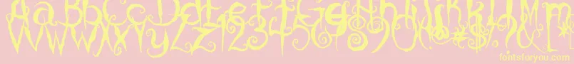 CoralinesCat Font – Yellow Fonts on Pink Background