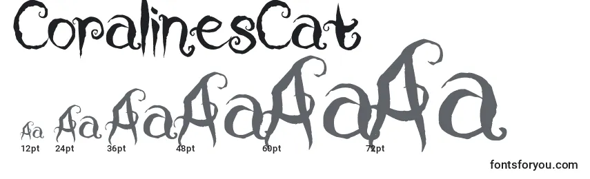 CoralinesCat Font Sizes