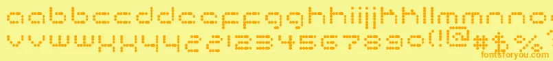 Matrixtron Font – Orange Fonts on Yellow Background