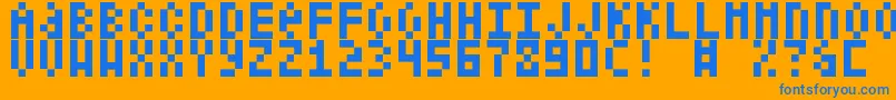 ShelterCode Font – Blue Fonts on Orange Background