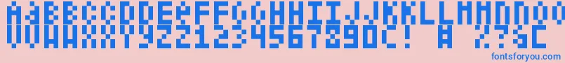 ShelterCode Font – Blue Fonts on Pink Background