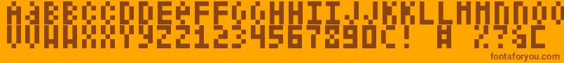 ShelterCode Font – Brown Fonts on Orange Background