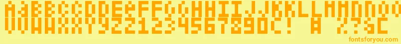 ShelterCode Font – Orange Fonts on Yellow Background