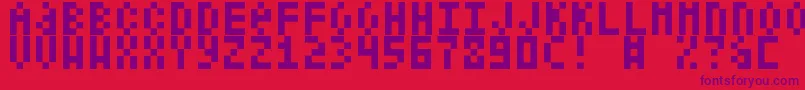 ShelterCode Font – Purple Fonts on Red Background