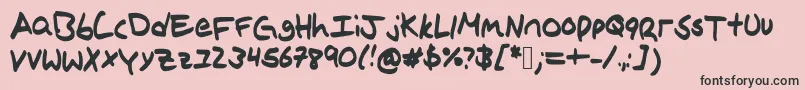 Czcionka Ivysprinting – czarne czcionki na różowym tle