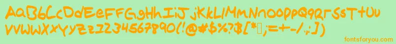 Czcionka Ivysprinting – pomarańczowe czcionki na zielonym tle