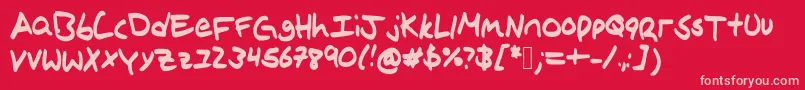 Ivysprinting Font – Pink Fonts on Red Background