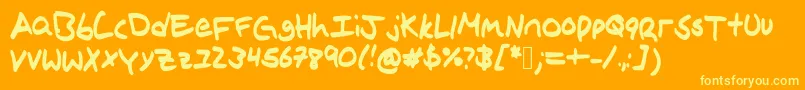 Fonte Ivysprinting – fontes amarelas em um fundo laranja