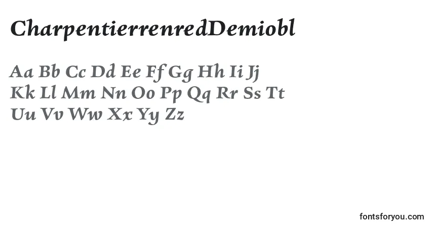 A fonte CharpentierrenredDemiobl – alfabeto, números, caracteres especiais