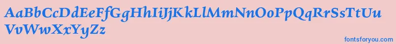 CharpentierrenredDemiobl Font – Blue Fonts on Pink Background