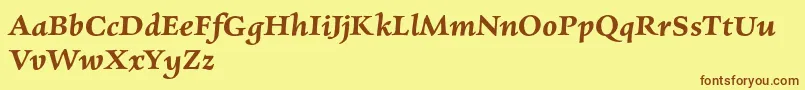 CharpentierrenredDemiobl Font – Brown Fonts on Yellow Background