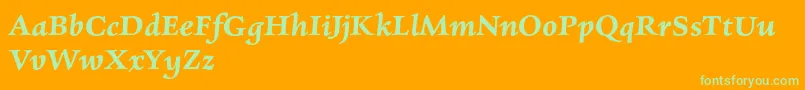 CharpentierrenredDemiobl Font – Green Fonts on Orange Background