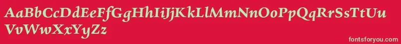 フォントCharpentierrenredDemiobl – 赤い背景に緑の文字