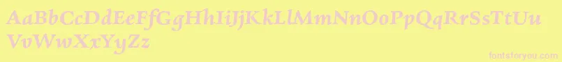 CharpentierrenredDemiobl Font – Pink Fonts on Yellow Background