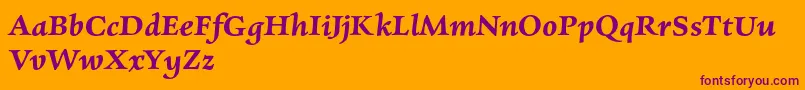 CharpentierrenredDemiobl-Schriftart – Violette Schriften auf orangefarbenem Hintergrund