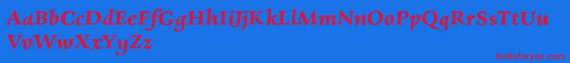 フォントCharpentierrenredDemiobl – 赤い文字の青い背景
