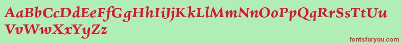 CharpentierrenredDemiobl Font – Red Fonts on Green Background