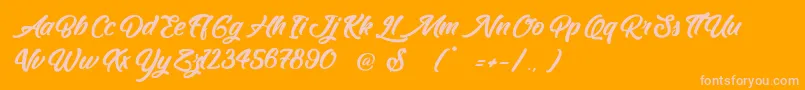 RealitySundayLight Font – Pink Fonts on Orange Background